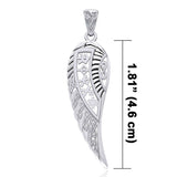 Celtic Angel Wing with Rune Symbols silver Pendant TPD5736