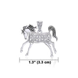 Celtic Running Horse Silver Pendant TPD5738 - Jewelry