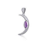 A Glimpse of the Crescent Moon's Beginning ~ Silver Jewelry Pendant TPD5800 - Jewelry