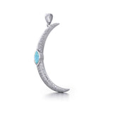 A Glimpse of the Large Crescent Moon's Beginning ~ Silver Jewelry Pendant TPD5801 - Jewelry