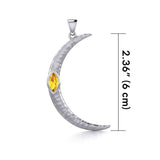 A Glimpse of the Large Crescent Moon's Beginning ~ Silver Jewelry Pendant TPD5801 - Jewelry