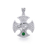 Dragon with Celtic Cross Silver Pendant TPD5818 - Jewelry