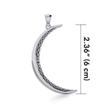 Crescent Moon with Celtic Design Large Pendant TPD5835 - Jewelry