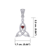 Celtic Mother Knot Silver Pendant with Gemstone TPD5911