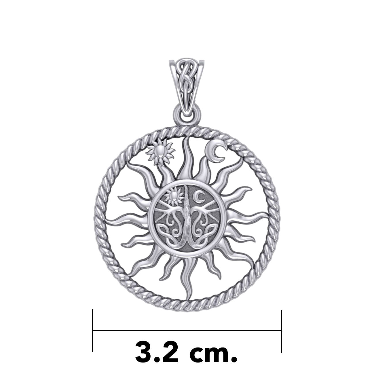 The Sun and Tree of Life Silver Pendant TPD5926