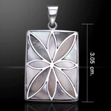 Flower Flat Cabochon Rectangle Pendant TPD593 - Jewelry