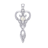 Celtic Infinity Goddess with Birthstone Silver Pendant TPD5960
