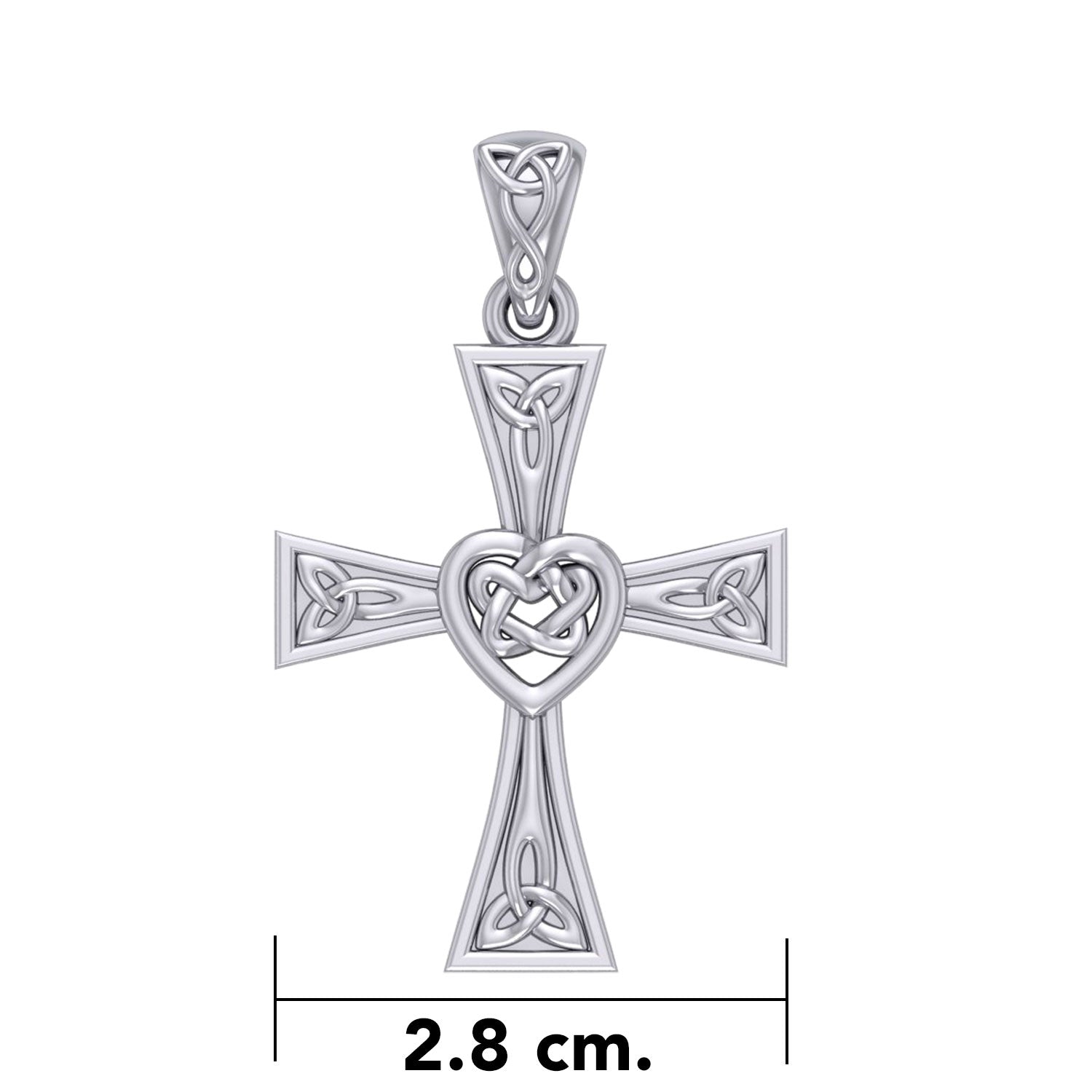 Celtic Cross with Heart Silver Pendant TPD5973