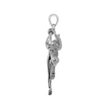 Beautiful Acrobat Lady With Her Magical Aerial Hoop Silver Pendent TPD5998