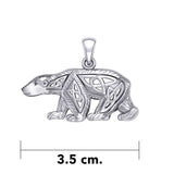 Celtic Spirit of The Arctic Polar Bear Silver Pendant TPD6017