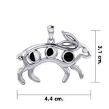 Rabbit or Hare Silver Pendant with Moon Phase TPD6033