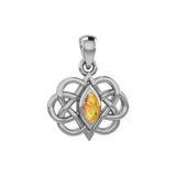 Celtic Double Heart And Infinity Pendant With Gemstone TPD6043