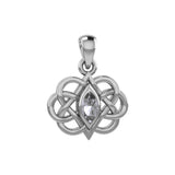 Celtic Double Heart And Infinity Pendant With Gemstone TPD6043