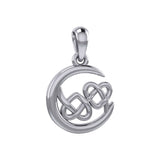 Celtic Double Heart On The Moon Pendant TPD6044