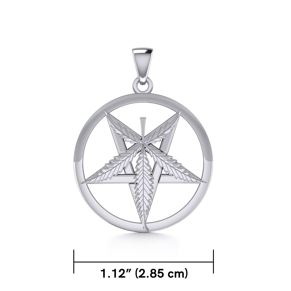 Oberon Zell Greenleaf Inverted Pentagram Silver Pendant TPD6115