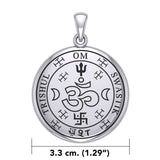 The Seal of Trishul Om Swastik Silver Pendant TPD7004