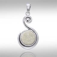 Spiral Cabochon Silver Pendant TPD717 - Jewelry