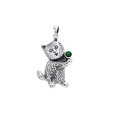 Standing Kitty Silver Pendant TPD722