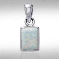 Rectangle Cabochon Silver Pendant TPD737 - Jewelry