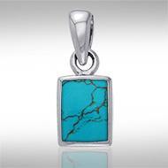 Rectangle Cabochon Silver Pendant TPD737 - Jewelry