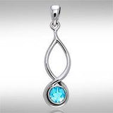 Infinity Cabochon Silver Pendant TPD739 - Jewelry