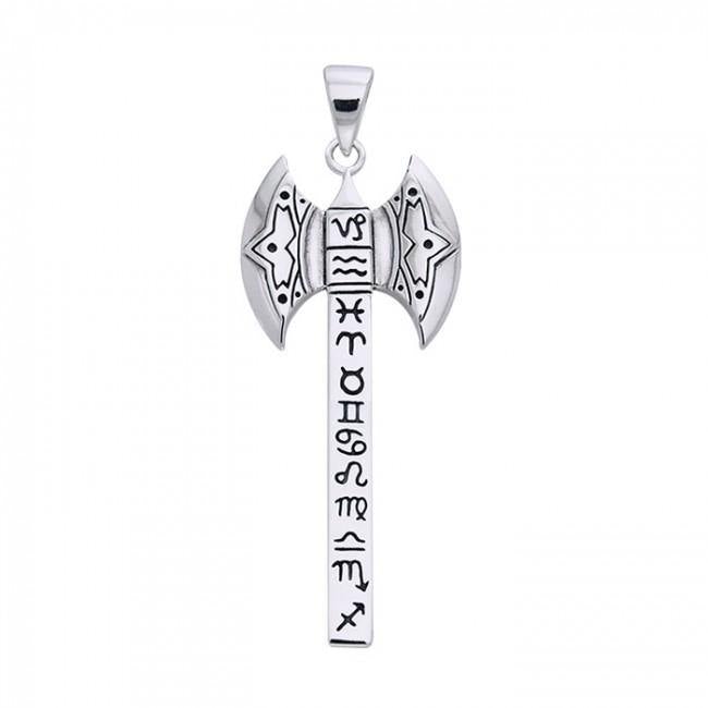 Zodiac Axe Silver Pendant TPD877 - Jewelry