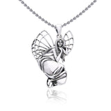 A fairy dreaming in the forest ~ fine Sterling Silver Jewelry Pendant TPD968 - Jewelry