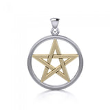 Gold Accent Silver Pentacle TPV089