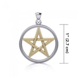Gold Accent Silver Pentacle TPV089