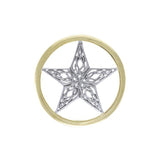 A Timeless Magick in Celtic Knotwork ~ A Silver Pentacle in Silver and Gold Pendant TPV3459