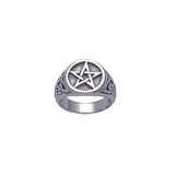 Silver Pentagram Pentacle Ring TR1018