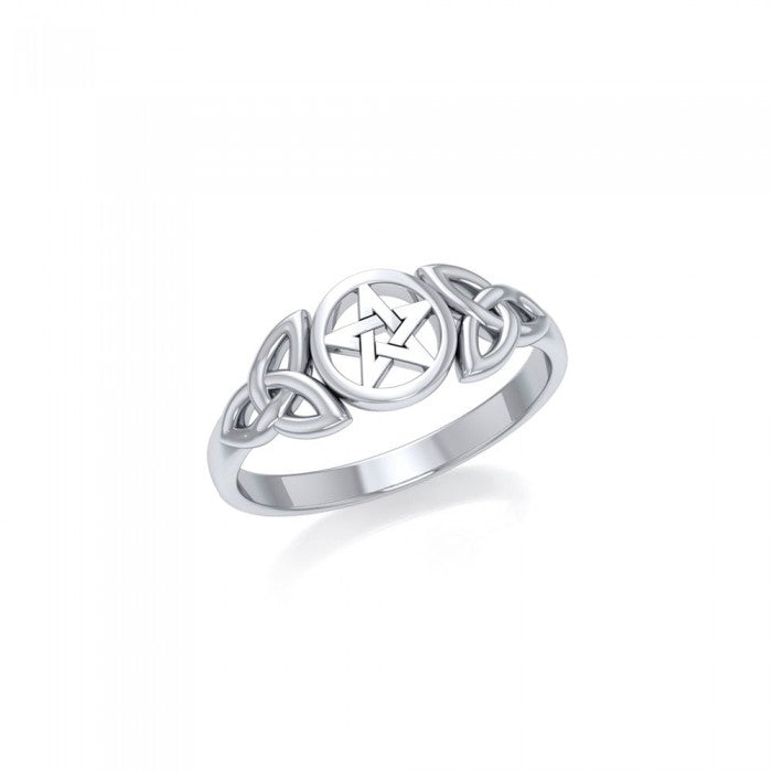 Sterling Silver Pentagram Pentacle Ring TR1738