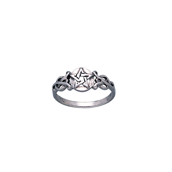 Silver Pentagram Pentacle Ring TR1745