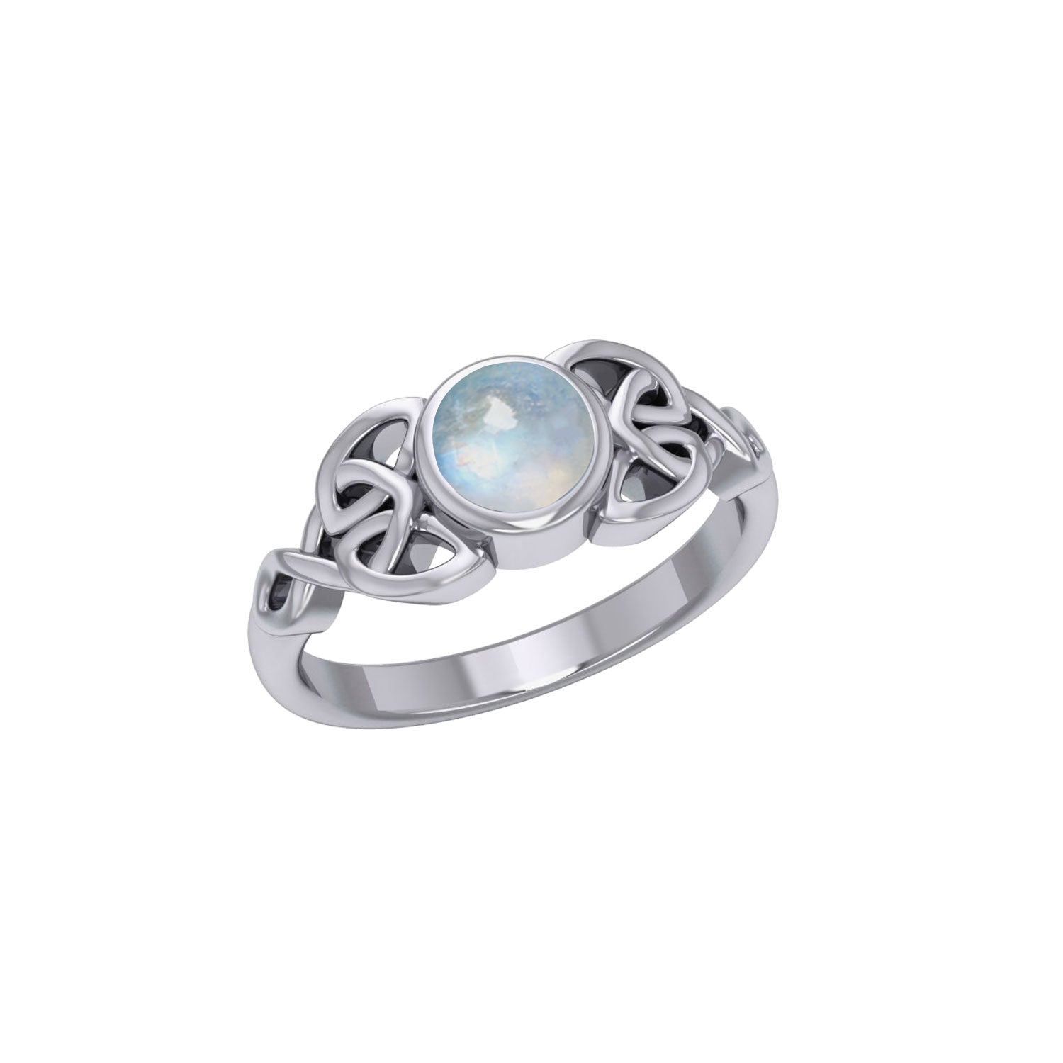 Celtic Knotwork and Gem Silver Ring TR3576