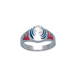 Enameled Pheonix Silver Ring TR3592