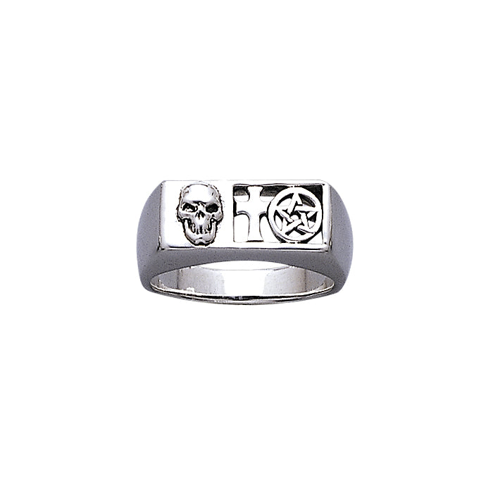 Pirate Skull and Pentacle Ring TR3671