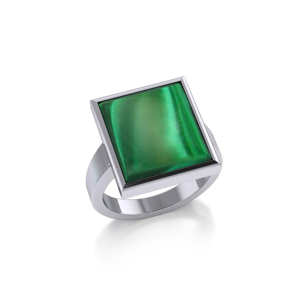 Square Inlaid Stone Ring TR3837 - Jewelry