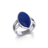 Large Oval Inlaid Stone Ring TR3856 - Jewelry