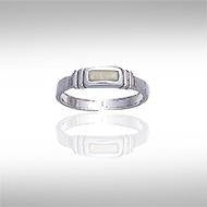 Inlaid Rectangle Silver Toe Ring TR612 - Jewelry