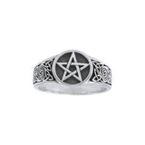 Pentacle with Celtic Silver Ring TR927 - Jewelry