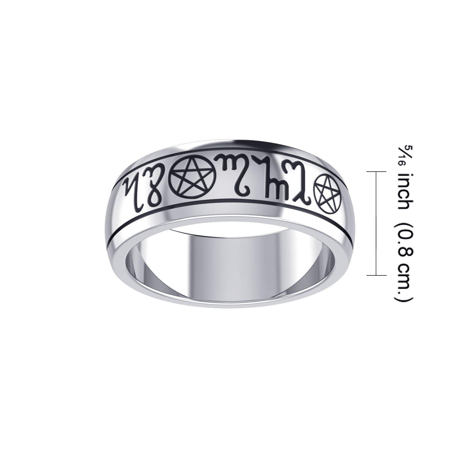 Theban Silver Handfasting Ring TRI057 - Jewelry