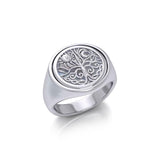 Reversible Earth Cycle Silver Flip Ring TRI153
