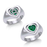 Celtic Heart Knotwork Flip Ring TRI158