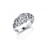 Triquetra and Heart Sterling Silver Ring TRI1694 - Jewelry