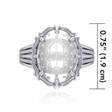 Chalice Well Sterling Silver Ring with Natural Clear Quartz TRI1720