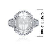 Archangel Michael Sterling Silver Ring with Natural Clear Quartz TRI1723