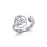 Small Silver Triquetra Ring with Gemstone TRI1800 - Jewelry
