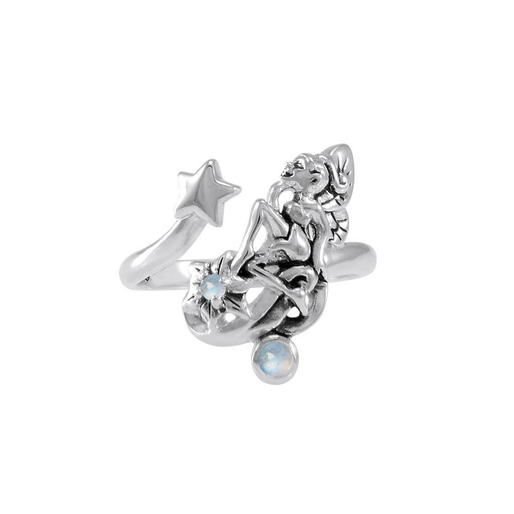 Fairy with Star Silver Ring with Gemstone TRI1822 - Jewelry