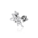 Fairy and Flower Silver Ring TRI1824 - Jewelry