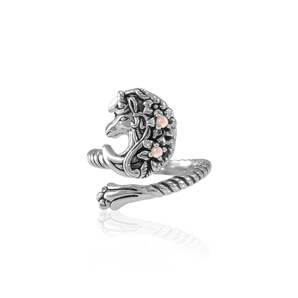 Enchanted Sterling Silver Mythical Unicorn Ring with Gemstone TRI1830 - Jewelry